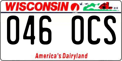WI license plate 046OCS
