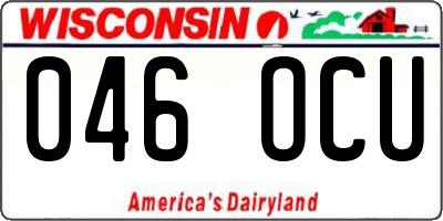 WI license plate 046OCU