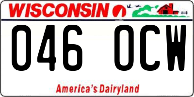 WI license plate 046OCW