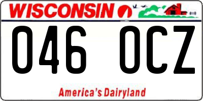 WI license plate 046OCZ