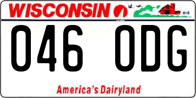 WI license plate 046ODG