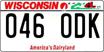 WI license plate 046ODK