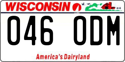 WI license plate 046ODM