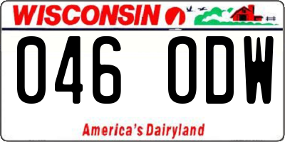 WI license plate 046ODW