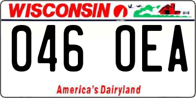 WI license plate 046OEA