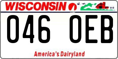 WI license plate 046OEB