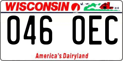 WI license plate 046OEC