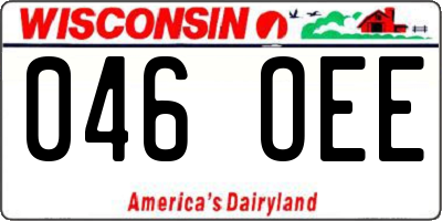 WI license plate 046OEE