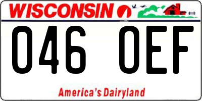 WI license plate 046OEF