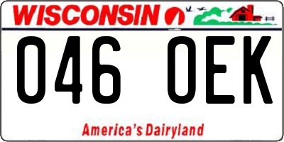 WI license plate 046OEK