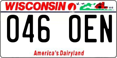 WI license plate 046OEN