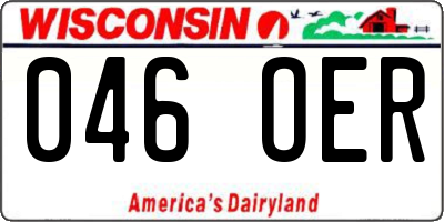 WI license plate 046OER