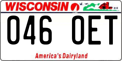 WI license plate 046OET