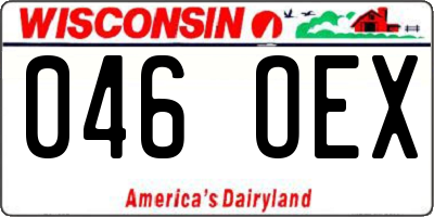 WI license plate 046OEX