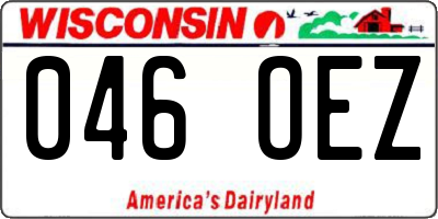 WI license plate 046OEZ