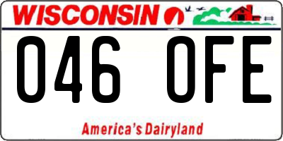 WI license plate 046OFE