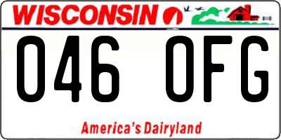 WI license plate 046OFG