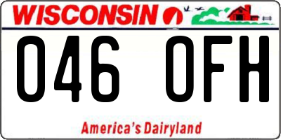 WI license plate 046OFH
