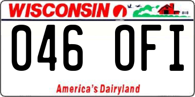 WI license plate 046OFI