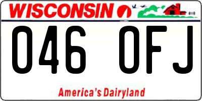 WI license plate 046OFJ