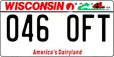 WI license plate 046OFT
