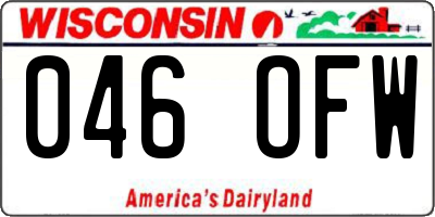 WI license plate 046OFW