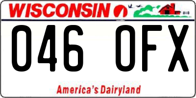 WI license plate 046OFX