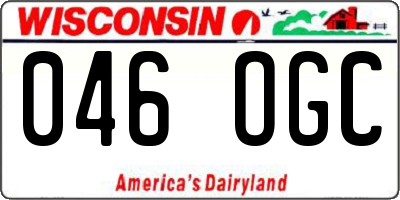 WI license plate 046OGC