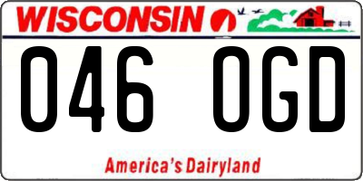 WI license plate 046OGD