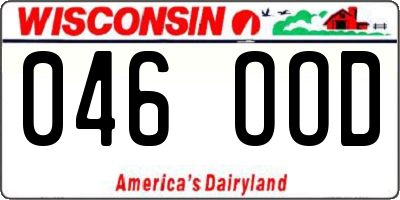 WI license plate 046OOD