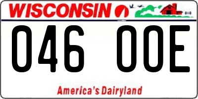 WI license plate 046OOE