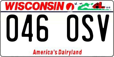 WI license plate 046OSV