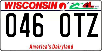 WI license plate 046OTZ