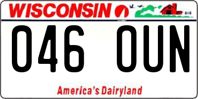 WI license plate 046OUN