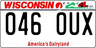 WI license plate 046OUX