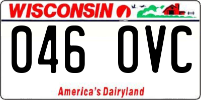 WI license plate 046OVC