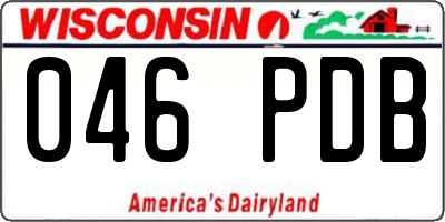 WI license plate 046PDB