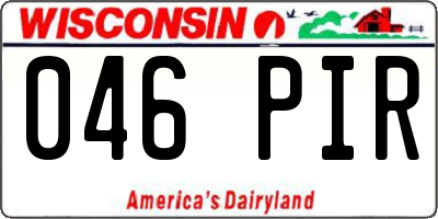 WI license plate 046PIR