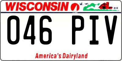 WI license plate 046PIV