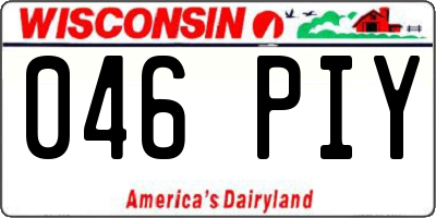 WI license plate 046PIY