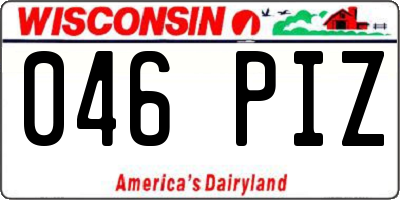 WI license plate 046PIZ