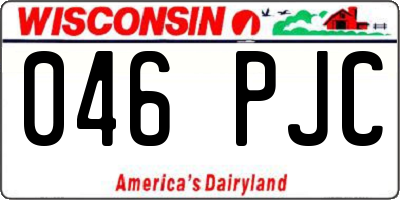 WI license plate 046PJC