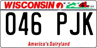 WI license plate 046PJK