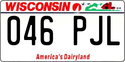 WI license plate 046PJL