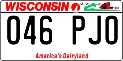 WI license plate 046PJO