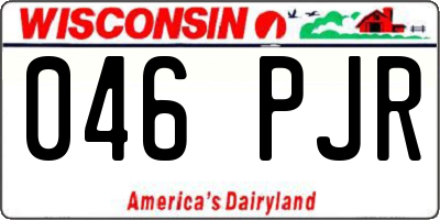 WI license plate 046PJR