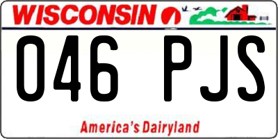 WI license plate 046PJS