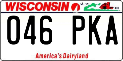 WI license plate 046PKA