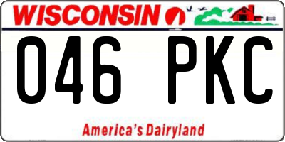 WI license plate 046PKC