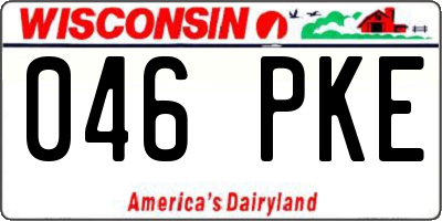 WI license plate 046PKE